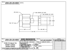 200-20-20-800:  N MALE TO IW 2801 CABLE (SOLDER CLAMP)