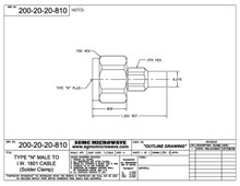 200-20-20-810:  N MALE TO IW 1801 CABLE (SOLDER CLAMP)