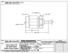 200-30-10-470:  1.85mm MALE TO .047 SEMI-RIGID CABLE, (DIRECT SOLDER) ONE STEP
