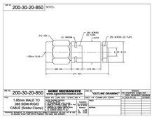 200-30-20-850:  1.85mm MALE TO .085 SEMI-RIGID CABLE (SOLDER CLAMP) 50 GHz