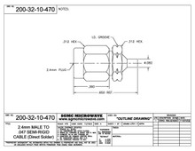 200-32-10-470:  2.4mm MALE TO .047 SEMI-RIGID CABLE, (DIRECT SOLDER) ONE STEP