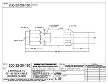 200-32-20-130:  2.4mm MALE TO CF-135 CABLE (SOLDER CLAMP)