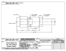 200-32-20-141: 2.4mm MALE TO IW1401 CABLE (SOLDER CLAMP) Solder on Contact