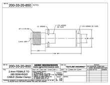 200-33-20-850:  2.4mm FEMALE TO .085 SEMI-RIGID CABLE (SOLDER CLAMP)