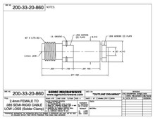 200-33-20-860:  2.4mm FEMALE TO .085 SEMI-RIGID CABLE, LOW LOSS (SOLDER CLAMP)