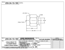 200-34-10-180A:  2.92mm MALE TO .118 SEMI-RIGID CABLE (DIRECT SOLDER) "ASSEMBLED"