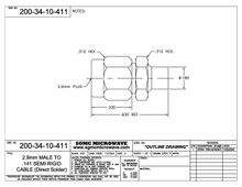 200-34-10-411:  2.92mm MALE TO .141 SEMI-RIGID CABLE, (DIRECT SOLDER) ONE STEP