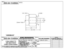200-34-10-850A:  2.92mm MALE TO .085 SEMI-RIGID CABLE (DIRECT SOLDER) "ASSEMBLED"