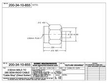 200-34-10-855:  2.92mm MALE TO .085 SEMI-RIGID CABLE  "CABLE STOP" (DIRECT SOLDER)