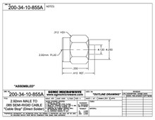200-34-10-855A:  2.92mm MALE TO .085 SEMI-RIGID CABLE  "CABLE STOP" (DIRECT SOLDER) "ASSEMBLED"