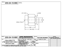 200-34-10-990:  2.92mm MALE TO UT99 SEMI-RIGID CABLE LOW LOSS (DIRECT SOLDER)