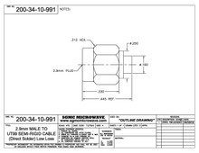 200-34-10-991:  2.92mm MALE TO UT99 SEMI-RIGID CABLE (DIRECT SOLDER) LOW LOSS