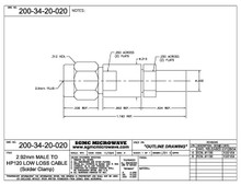 200-34-20-020:  2.92mm MALE TO HP120 CABLE (SOLDER CLAMP)