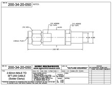200-34-20-050:  2.92mm MALE TO SFT-205 CABLE (SOLDER CLAMP)