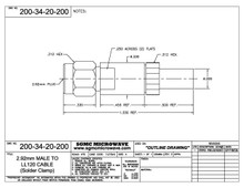 200-34-20-200:  2.92mm MALE TO LL120 CABLE (SOLDER CLAMP)