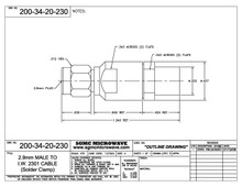 200-34-20-230:  2.92mm Male TO IW 2301 CABLE (SOLDER CLAMP)