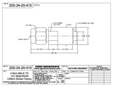 200-34-20-410:  2.92mm MALE TO .141 SEMI-RIGID CABLE (SOLDER CLAMP)