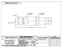 200-34-20-810:  2.92mm MALE TO IW 1801 CABLE (SOLDER CLAMP)