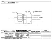 200-34-20-855:  2.92mm MALE TO .085 FLEXIBLE CABLE (SOLDER CLAMP)
