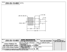 200-35-10-860:  2.92mm FEMALE TO .085 SEMI-RIGID CABLE, LOW LOSS (DIRECT SOLDER) ONE STEP