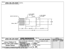 200-35-20-020:  2.92mm FEMALE TO HP120 CABLE (DIRECT SOLDER)