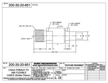 200-35-20-851:  2.92mm FEMALE TO .085 FLEXIBLE CABLE (SOLDER CLAMP)