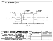 200-36-20-020:  3.5mm MALE TO HP120 CABLE (SOLDER CLAMP)