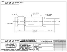 200-36-20-140:  3.5mm MALE TO IW1401 CABLE (SOLDER CLAMP)