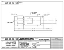 200-36-20-150:  3.5mm MALE TO IW1501 CABLE (SOLDER CLAMP)