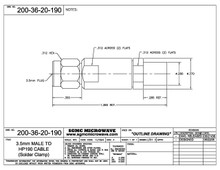 200-36-20-190:  3.5mm MALE TO HP190 CABLE (SOLDER CLAMP)