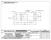 200-36-20-410:  3.5mm MALE TO .141 SEMI-RIGID CABLE (SOLDER CLAMP)