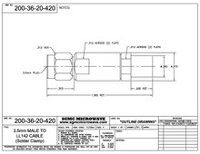 200-36-20-420:  3.5mm MALE TO LL142 CABLE (SOLDER CLAMP)
