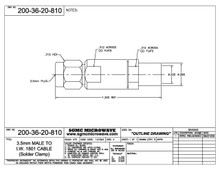200-36-20-810:  3.5mm MALE TO IW1801 CABLE (SOLDER CLAMP)
