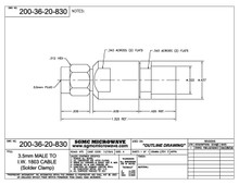 200-36-20-830:  3.5mm MALE TO IW1803 CABLE (SOLDER CLAMP)