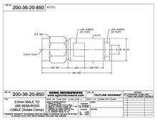 200-36-20-850:  3.5mm MALE TO .085 SEMI-RIGID CABLE (SOLDER CLAMP)