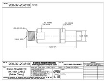 200-37-20-810:  3.5mm FEMALE TO IW1801 CABLE (SOLDER CLAMP)