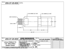 200-37-20-830:  3.5mm FEMALE TO IW 1803 CABLE (SOLDER CLAMP)