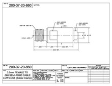 200-37-20-860:  3.5mm FEMALE TO .085 SEMI-RIGID CABLE LOW LOSS (SOLDER CLAMP)