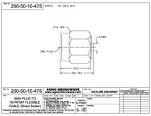 200-50-10-475:  SMA MALE TO IW RF047 FLEXIBLE CABLE (DIRECT SOLDER)