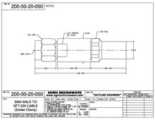 200-50-20-050:  SMA MALE TO SFT-205 CABLE (SOLDER CLAMP)