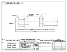 200-50-20-190:  SMA MALE TO HP190 CABLE (SOLDER CLAMP)