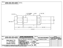 200-50-20-420:  SMA MALE TO LL142 CABLE (SOLDER CLAMP)