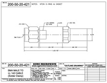 200-50-20-421:  SMA MALE TO LL142 CABLE (SOLDER CLAMP) "VITON" GASKET & "O" RING
