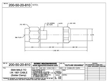 200-50-20-810:  SMA MALE TO IW1801 CABLE (SOLDER CLAMP)