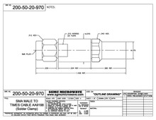 200-50-20-970:  SMA MALE TO TIMES AA9188 CABLE (SOLDER CLAMP)