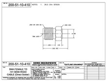 200-51-10-410:  SMA FEMALE TO .141 SEMI-RIGID CABLE (DIRECT SOLDER)