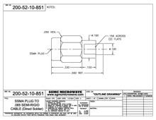 200-52-10-851:  SSMA MALE TO .085 SEMI-RIGID CABLE (DIRECT SOLDER) WITH FLATS