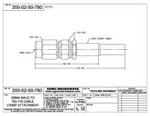 200-52-50-780:  SSMA MALE TO RD-178 CABLE, CRIMP ATTACHMENT