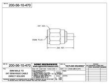 200-56-10-470:  SMM MALE TO .047 SEMI-RIGID CABLE (DIRECT SOLDER)