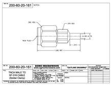 200-60-20-161:  TNCA MALE TO SF-316 CABLE (SOLDER CLAMP)